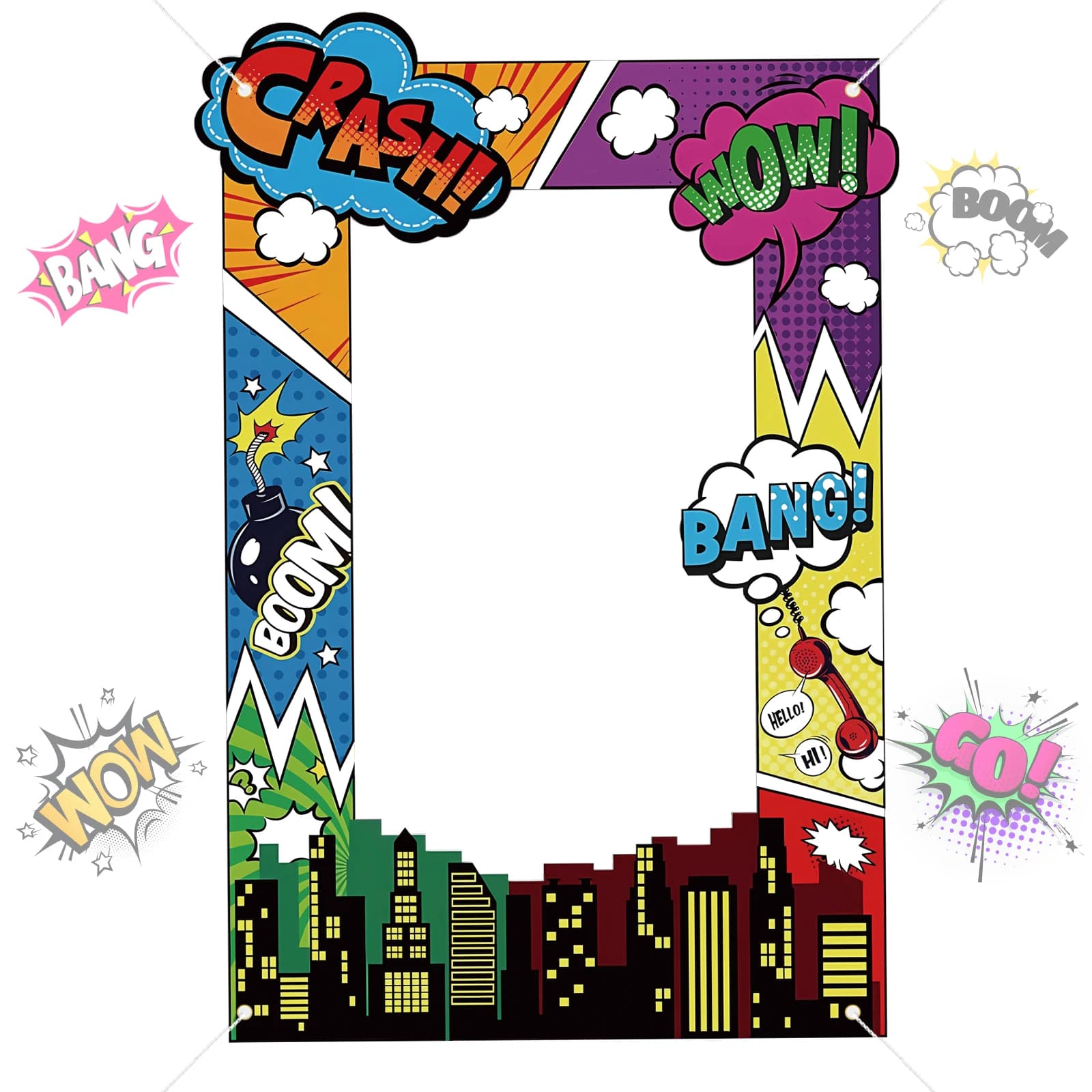 Supereroe Photo Prop Hero Birthday Party Decor Hero Photo Booth Frame Hero Them Party Banner Sfondo Sfondo colorato eroe