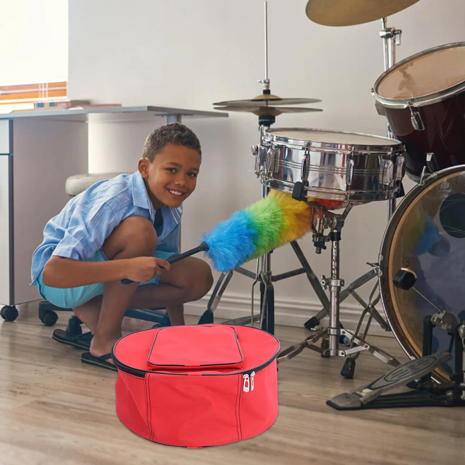 Oxford Cloth Snare Drum Bag Compact Design with Internal Padding Secure Carry for School Band Practice Gig Storage Organized