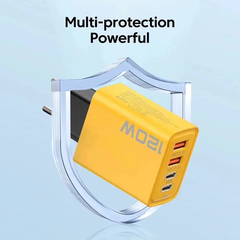 USB Type-C Wall Charger 120W PD for iPhone 16/15/14, Xiaomi, Huawei, Redmi, Oneplus - Fast Charger for Multipli Devices