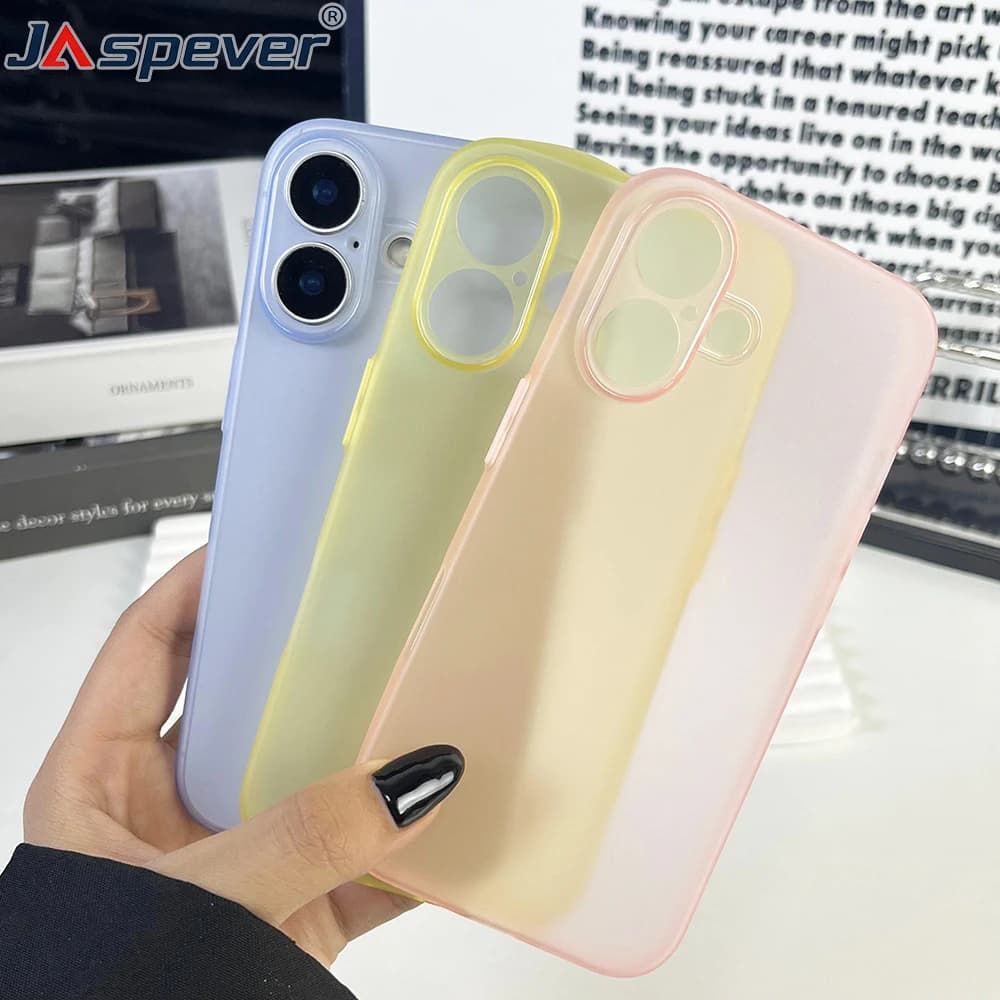 0.35mm Ultra Thin Silicone Soft Case For iPhone Air 17 16 15 14 Pro Max Plus 16E Translucent Matte Candy Color Cover Slim Shell
