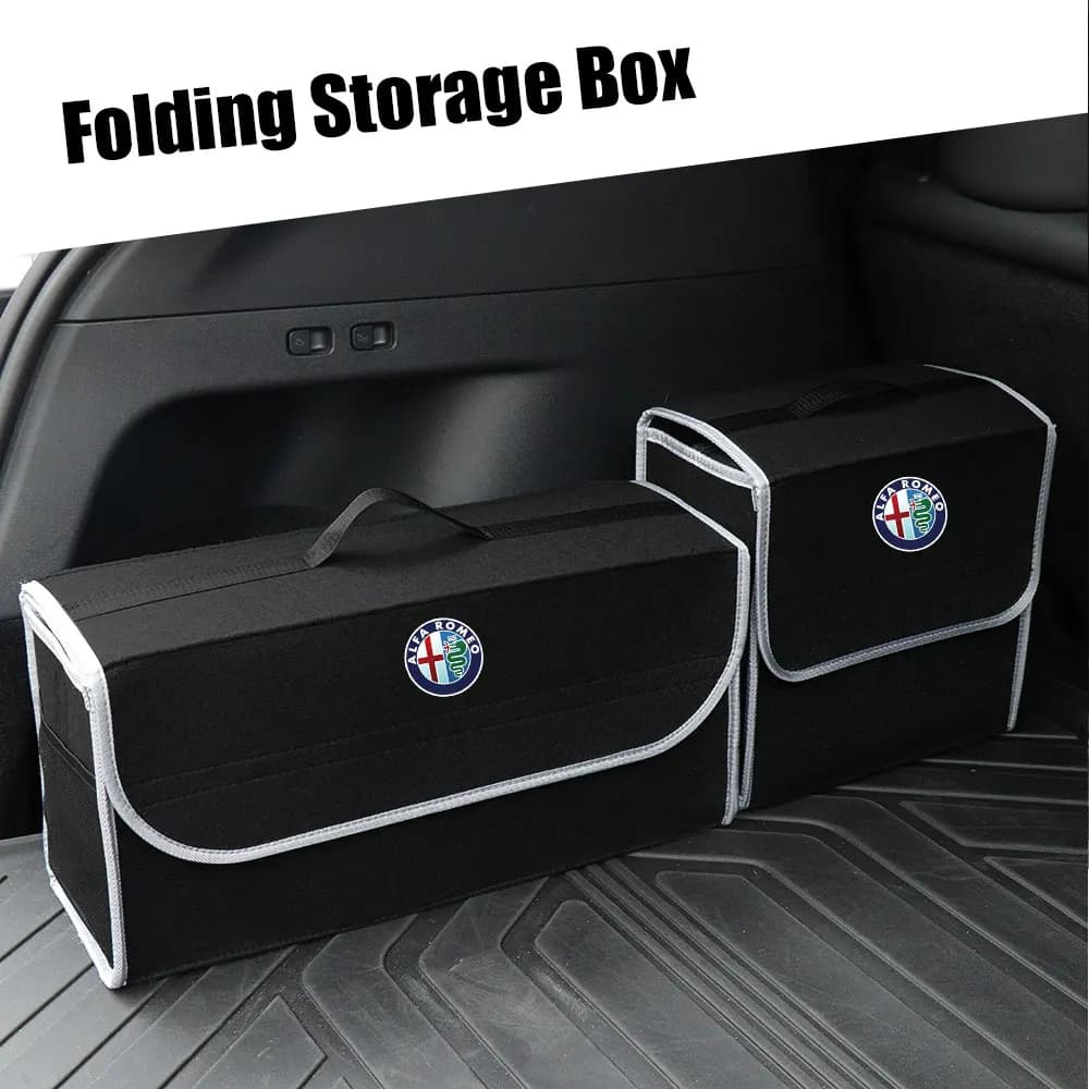 Scatola di immagazzinaggio del bagagliaio dell'auto pieghevole in feltro organizzatore per auto stivaggio scatola di riordino accessori auto per Alfa Romeo Sportiva Giulia Giulietta