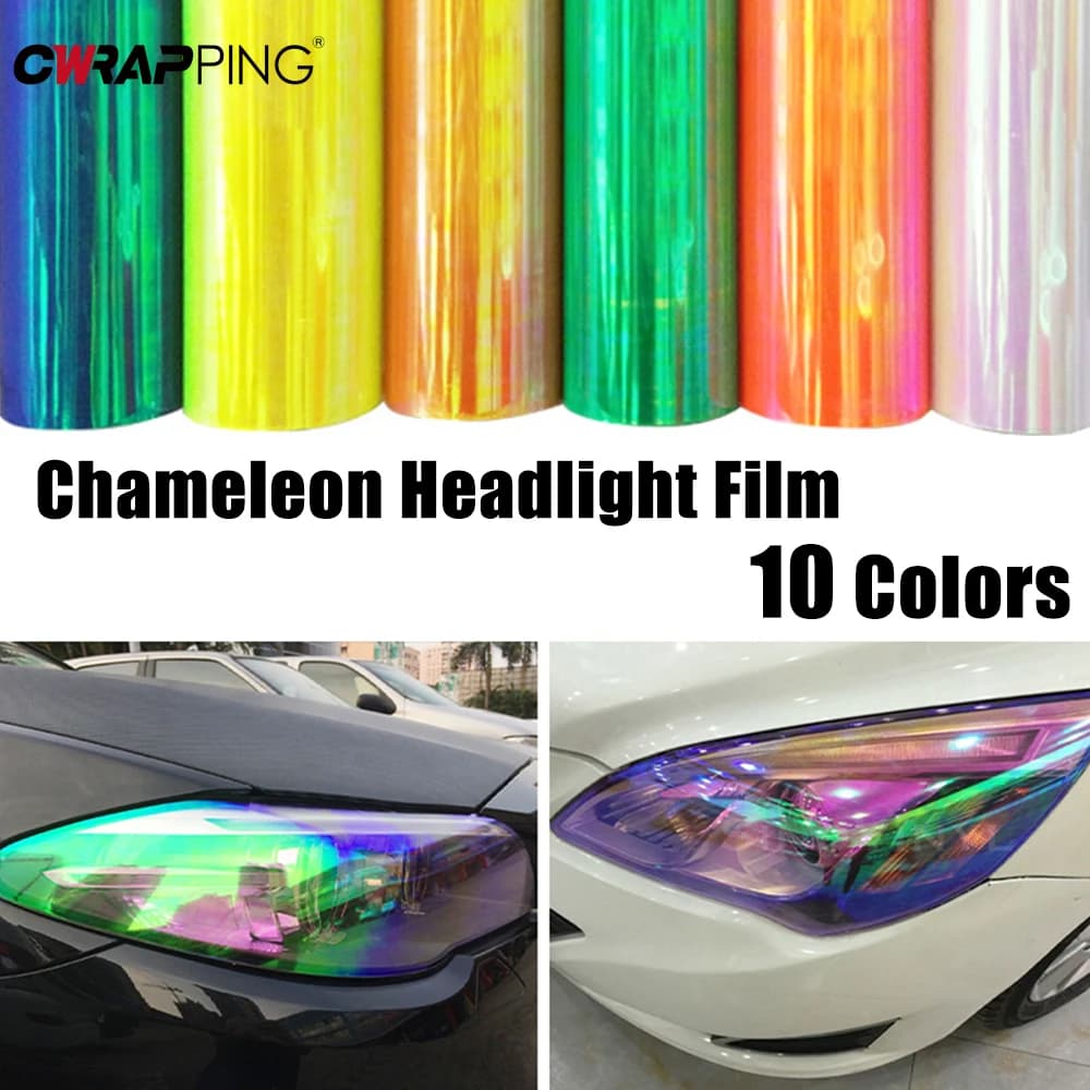 Pellicole colorate per auto PVC faro fanale posteriore copertura avvolgente decalcomania adesivo lucido impermeabile camaleonte pellicola che cambia colore accessori per auto