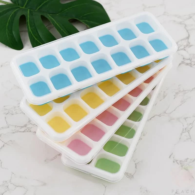 Stampo in Silicone per Cubetti di Ghiaccio a 14 Scomparti, Stampo Quadrato per Cubetti di Ghiaccio, Creatore di Blocchi di Ghiaccio Non Tossico e Durevole per Bar, Pub e Vino