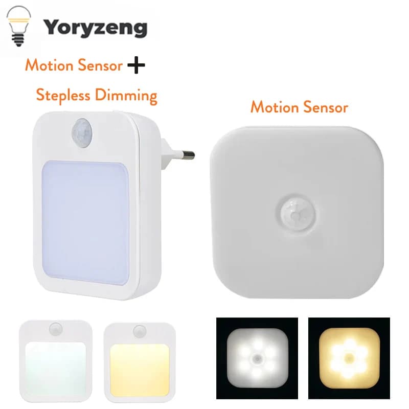 Motion Sensor LED Lights European Spina Wall Lamp for Night Light Continuous Dimming Light for Wardrobe White Lamp for Bedside Table 220V