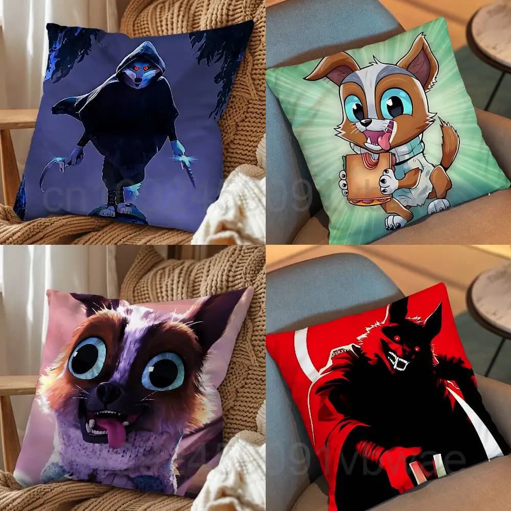 Death Perrito Puss in Boots Print Throw Pillow Cover Square Cushion Case for Living Room Bedroom Decor