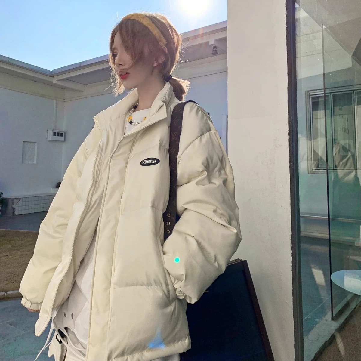 Giacca Imbottita Leggera in Cotone, Invernale, Spessa, per Coppia, Stile Americano High Street, Trendy, per Adolescenti, con Collo Alto in Cotone
