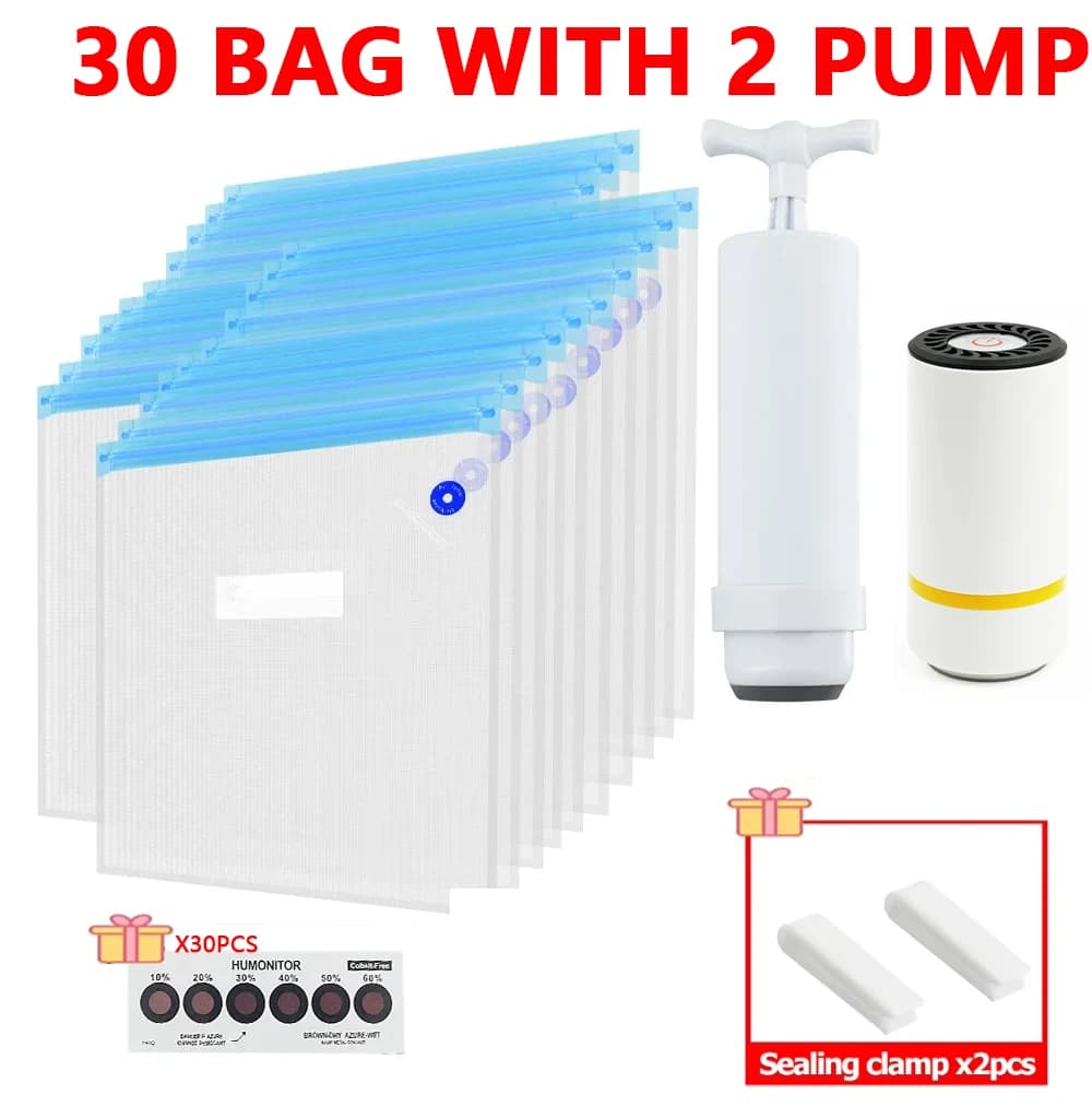 3D Printer Filament Vacuum Storage Bag with Air Pump Kit Handle, 5-30 pcs PLA PETGTPU standard ABS drying bag 1 kg