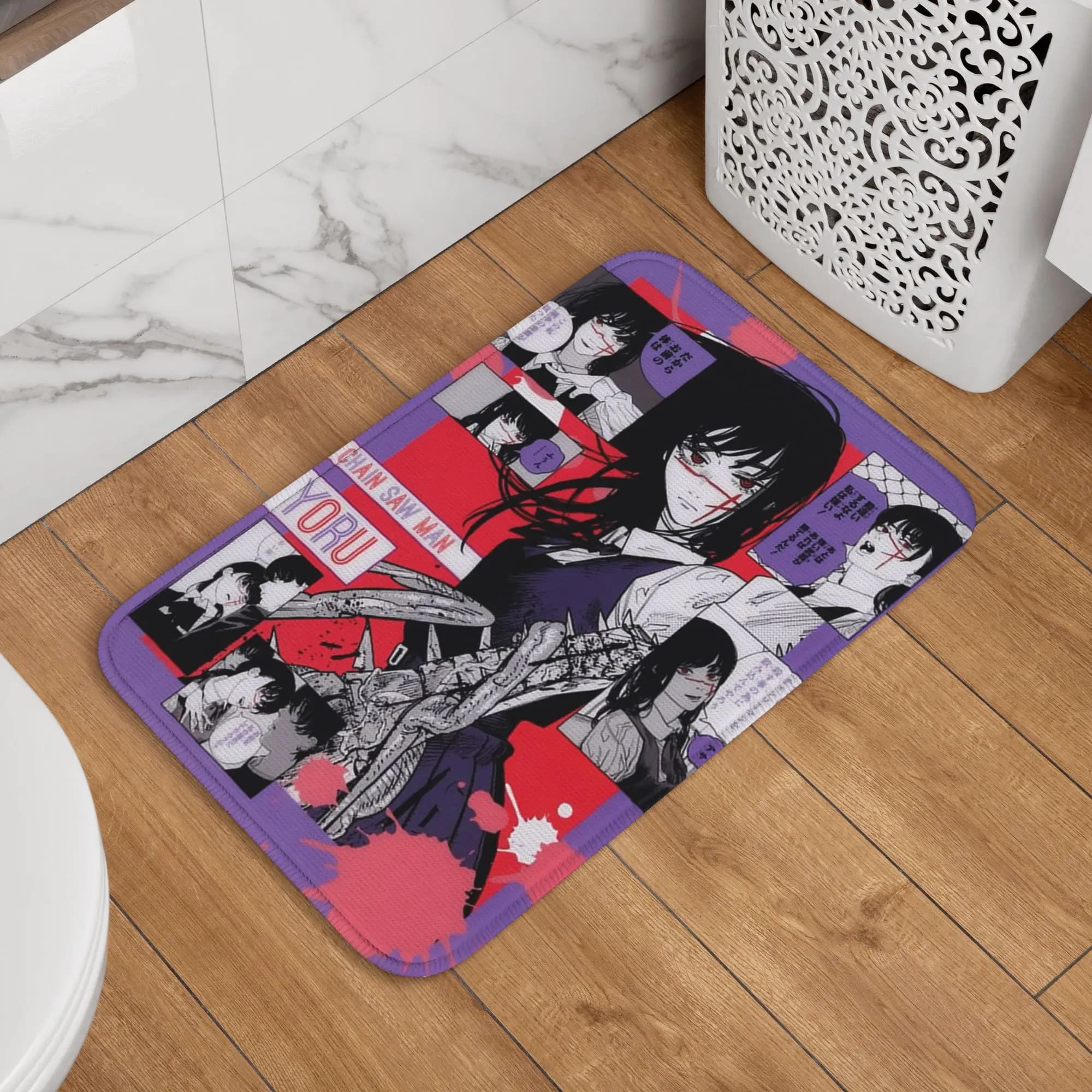 Yoru Chainsaw Man Reze Asa Mitaka Anime Tappetino Lavabile per Ingresso Cucina, Tappeto per Casa, Tappetino per Soggiorno, Tappetini Poggiapiedi