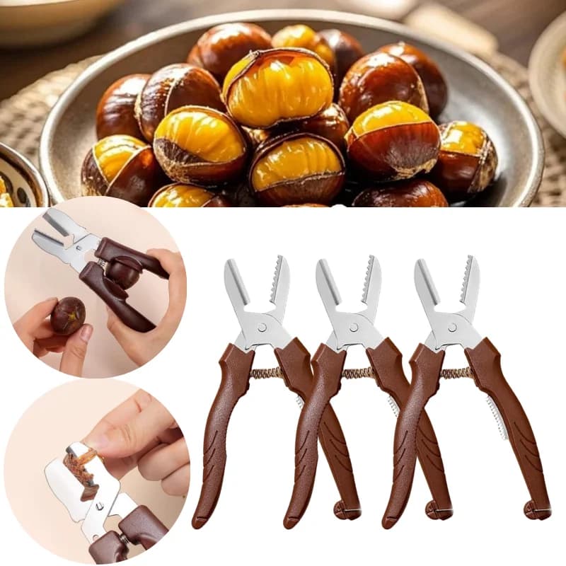 Sgranatrice per castagne Forbici multiuso per castagne Pelapatate Coltello da taglio a croce Pelapatate per castagne in acciaio inossidabile per cucina