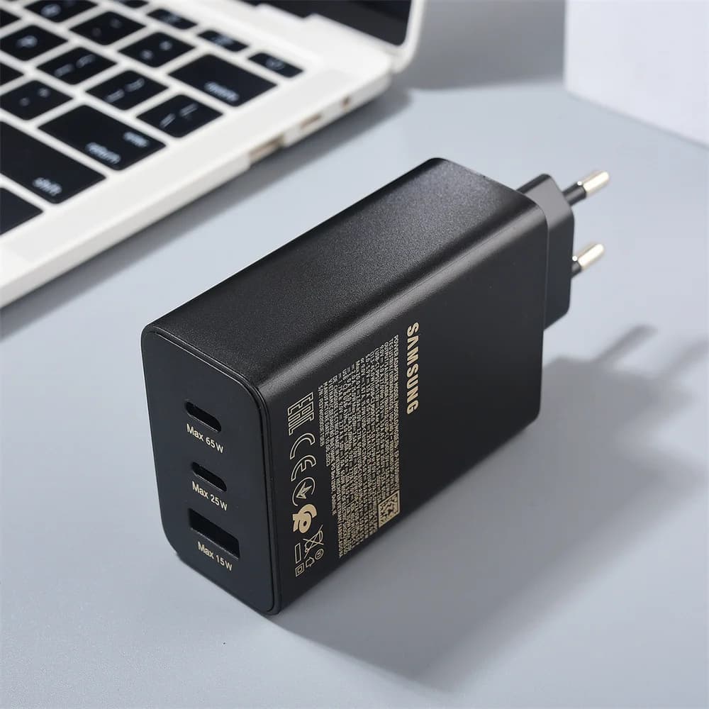 Samsung 65W Trio Super Fast Charger EU Quick Charge Adapter For Galaxy S26 S25 S24 S23 Ultra Z Fold8 1/1.8 M 5A PD Type C Cable