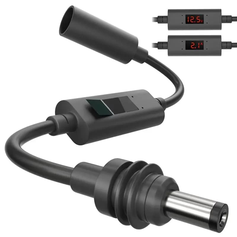 Convertitore DC Maschio-Femmina Standard ABKI Gen3 con Display Digitale di Corrente e Tensione per Cavo di Prolunga Starlink Mini