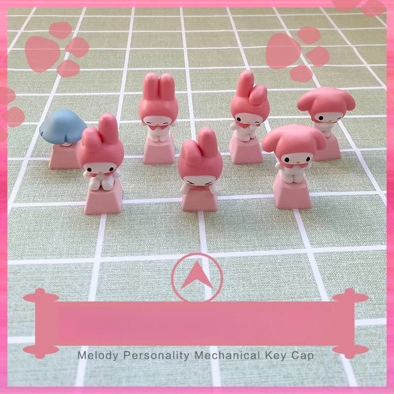 Keycap My Melody ESC Pink 3D Handicraft Translucent for Mechanic Keyboard, Bright Carousian Keyboard for Cherry MX