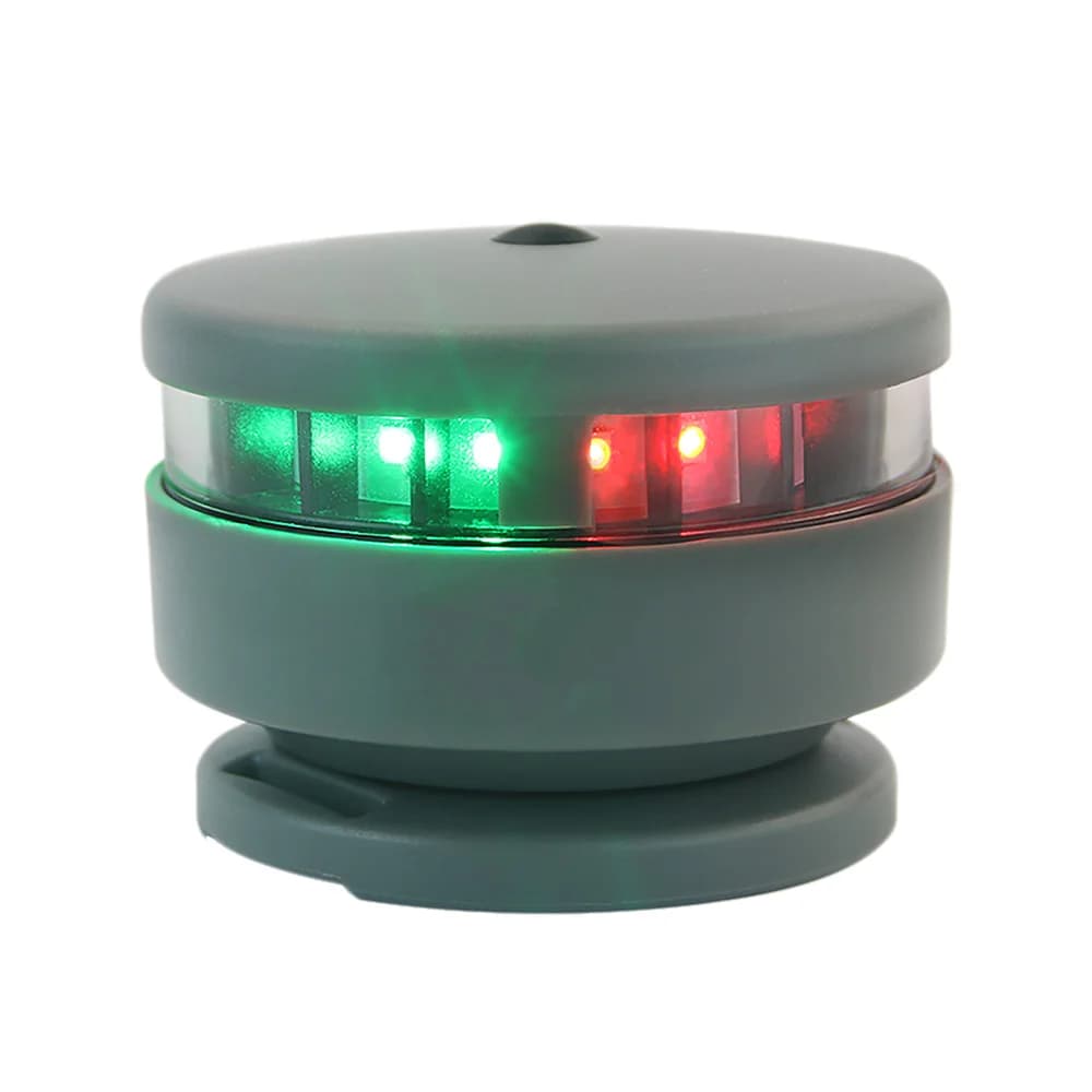 Luce di navigazione a batteria a LED per barche Luce d'arco bicolore rossa + verde/bianca, base magnetica dotata di corde fisse