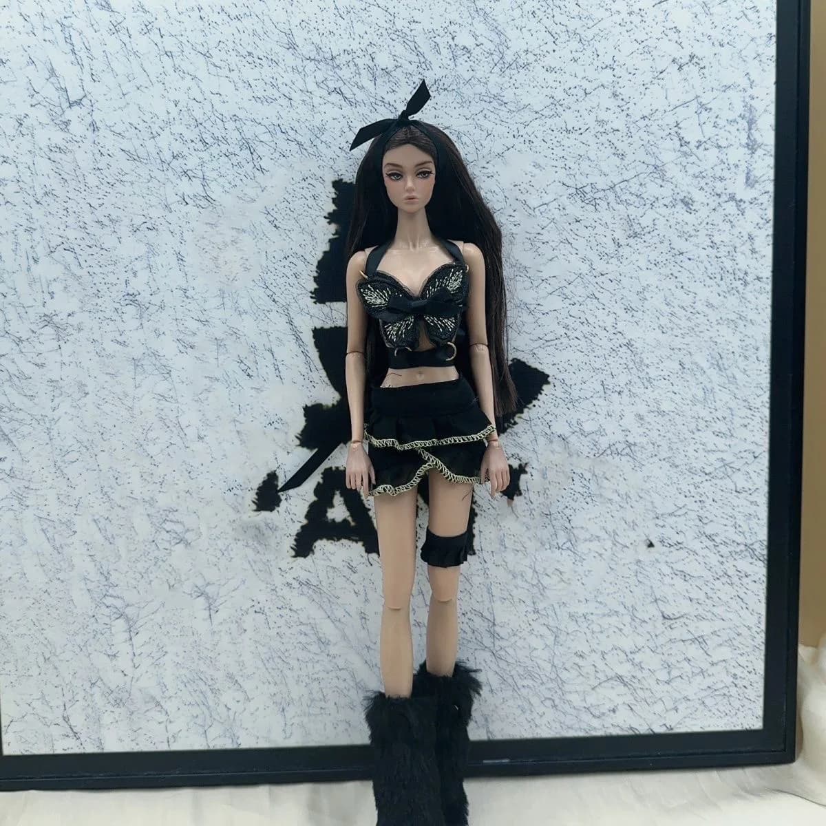 Abito a farfalla di moda Set 30 cm Supermodelo Doll Top Gonna corta Copriscarpe Vestito Vestito per 1/6 Xinyi FR ST Blythe BABI Dolls