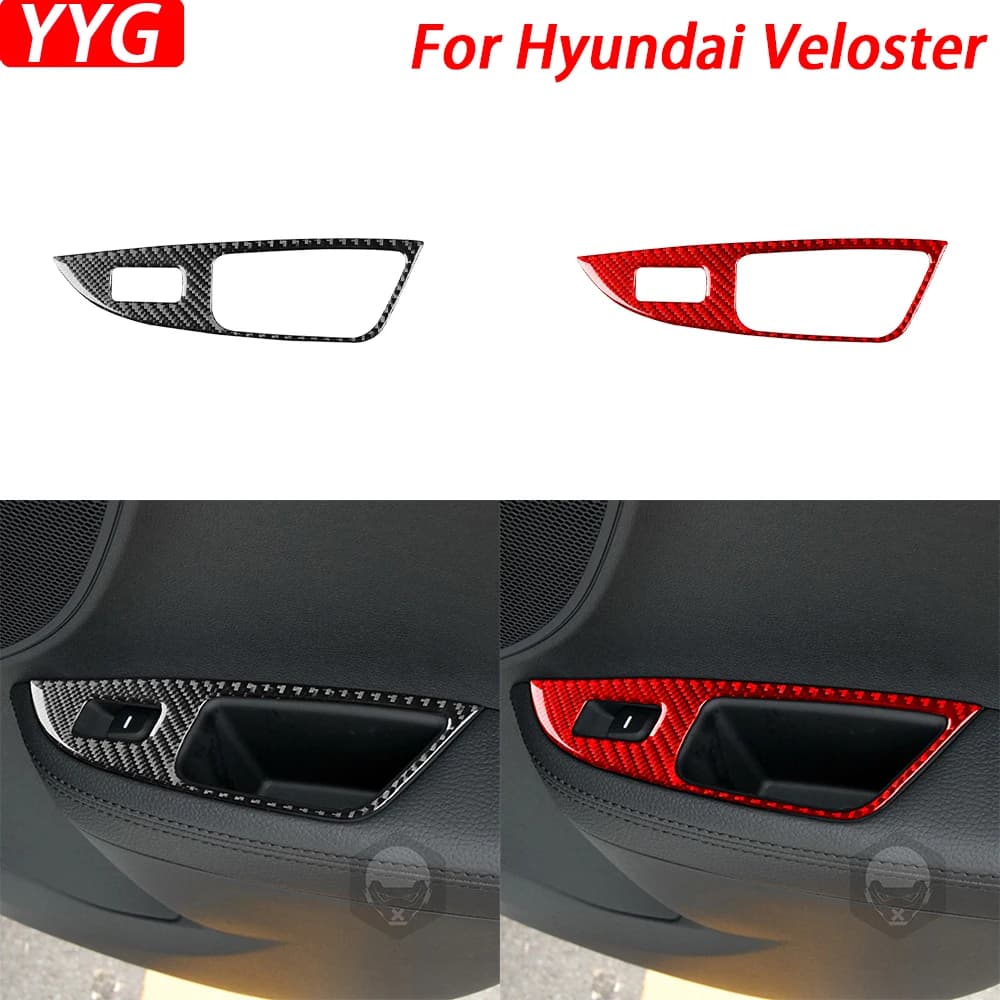 Wall decal interior car accessories for rear carbon fiber door for Hyundai Veloster 2012- 2017
