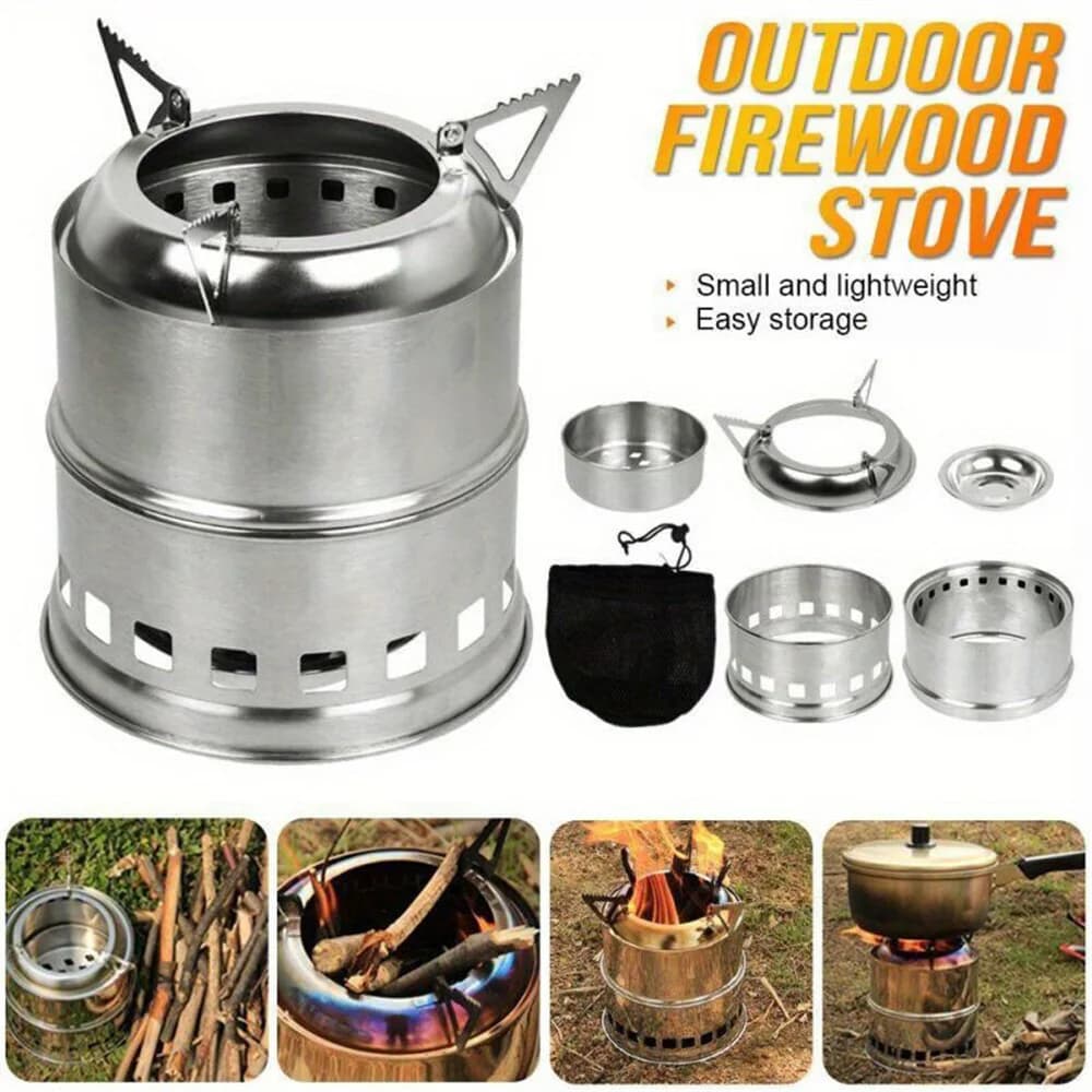 Vendita calda da campeggio all'aperto Mini stufa a legna pieghevole piccola stufa portatile stufa ad alcool forniture per attrezzature da campeggio