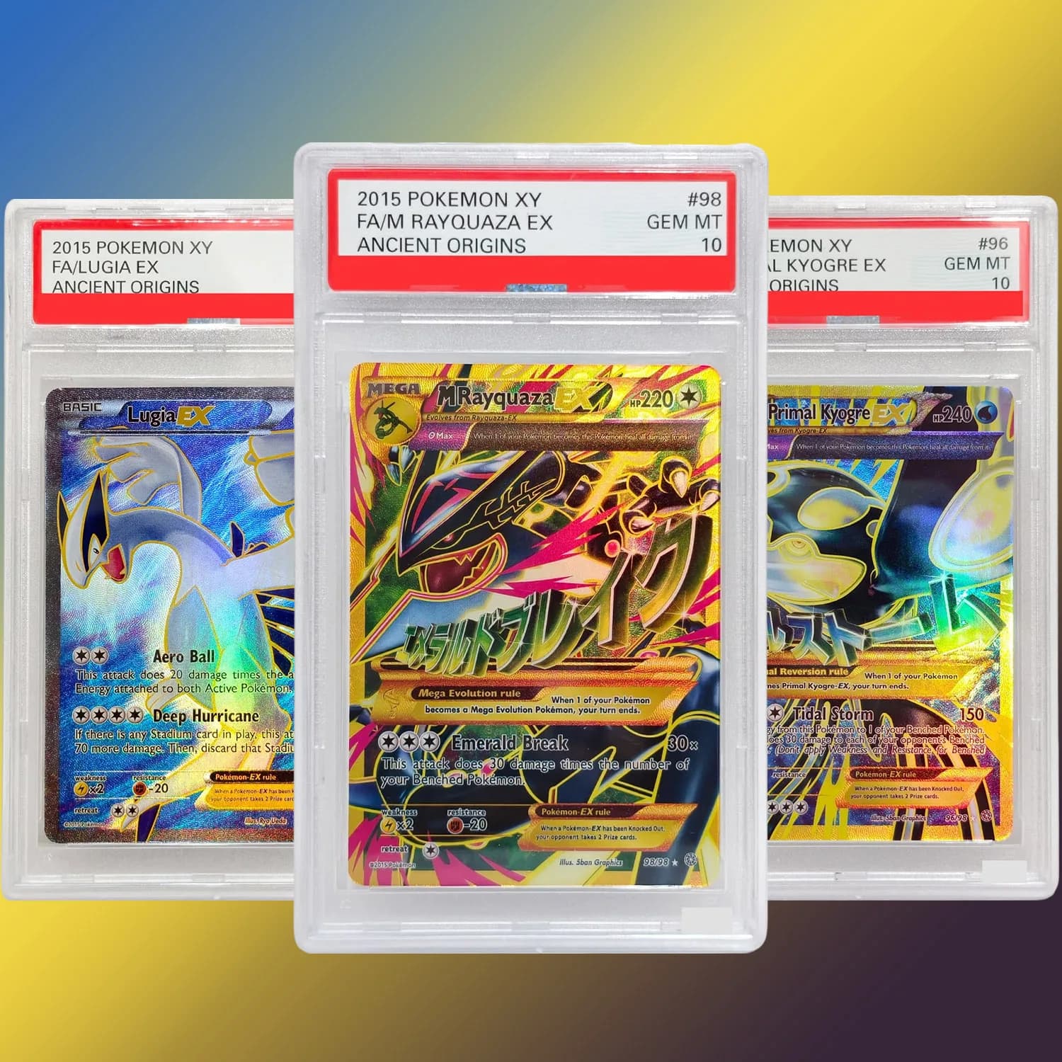 Homemade English Points Rating Card Shiny Full Art M Rayquaza EX 98 Primal Kyogre 96 Lugia 94 Giratina 93 Game Collection Toy