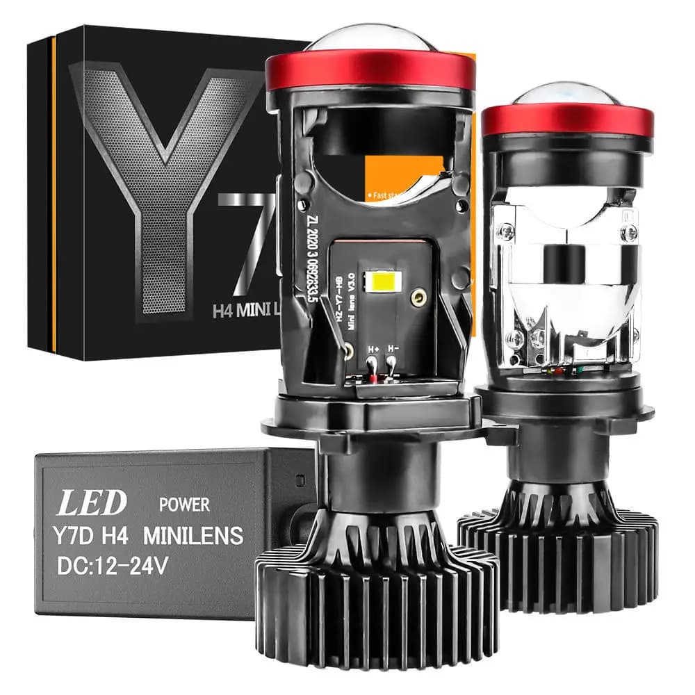 2 Pezzi Lampadine LED H4 per Fari Auto, Lenti H4 LED CANbus, Mini Proiettore LED H4 per Moto, Faro Ultra Luminoso