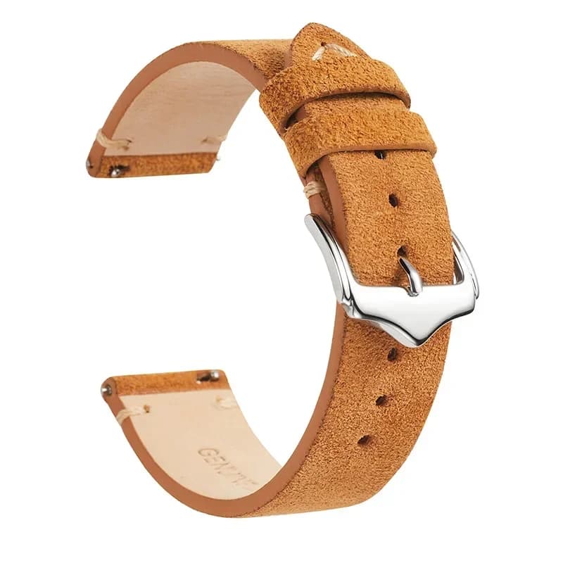 Cinturino per orologio Vintage in morbida pelle scamosciata cinturino da polso con cuciture fatte a mano a sgancio rapido 18mm 20mm 22mm cinturini in pelle per uomo donna