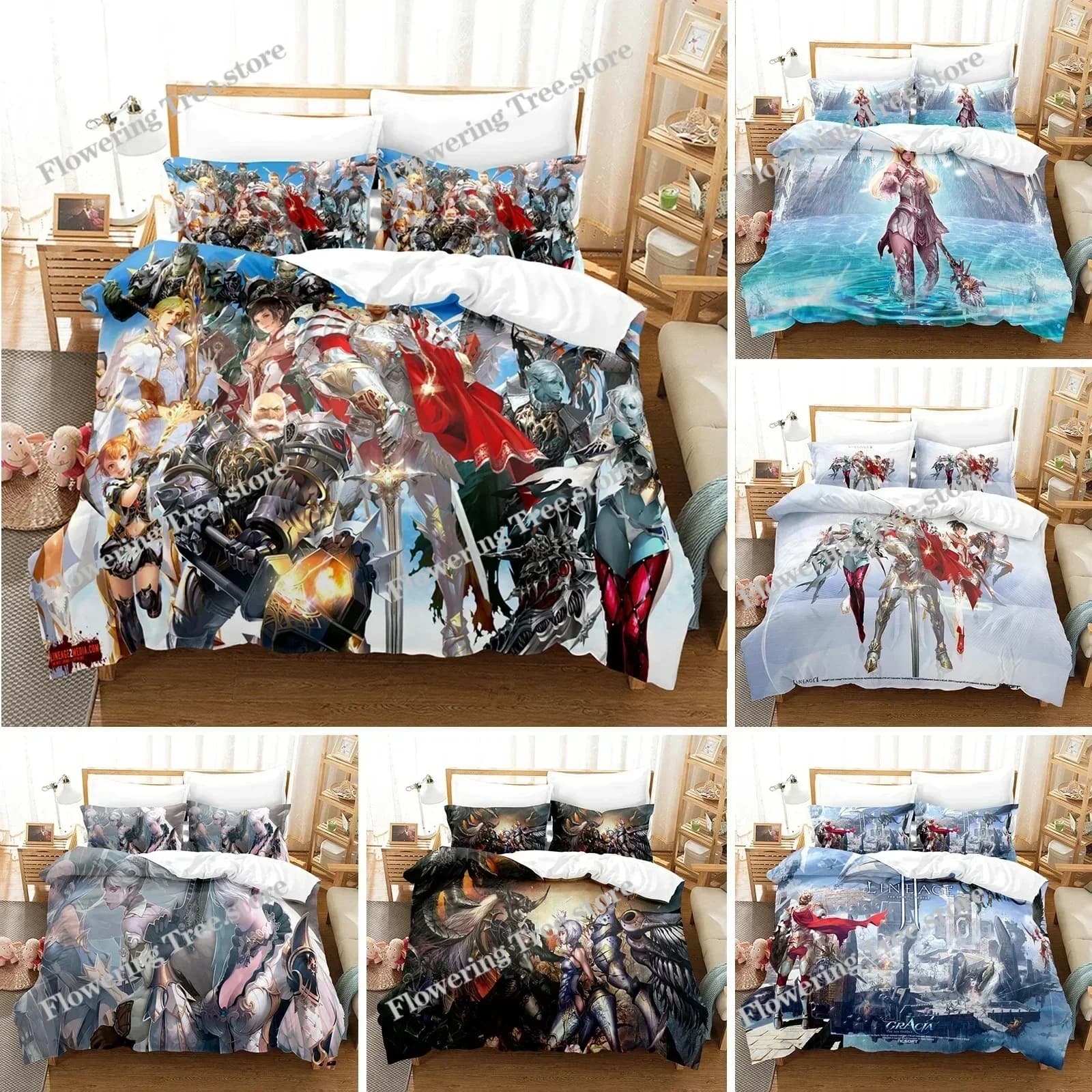 Set di biancheria da letto Lineage, copripiumino Chaotic Throne, copripiumino singolo, copripiumino per adulti e bambini, tessili per la casa