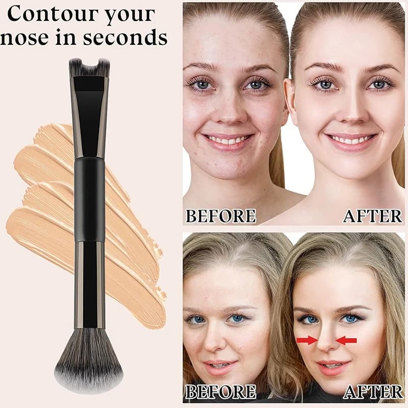 New-Nose Contour U-Shaped Makeup Brush For Sculpting And Defining Double Head Foundation Highlighter Brush Nose Shadow Brush