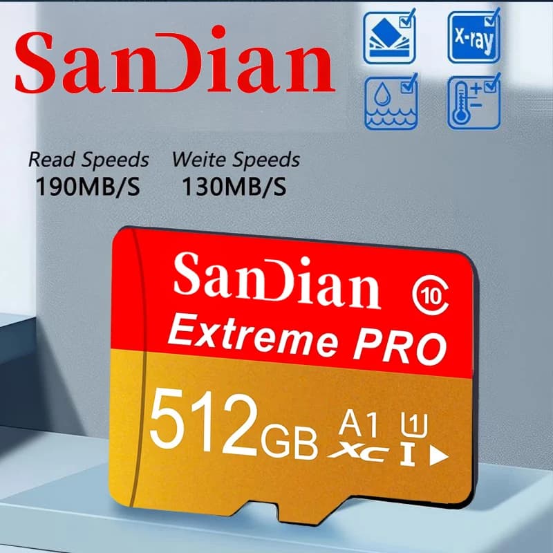 Memory Card 512GB Advanced Micro TF SD Card 256GB SD Cards 128GB TF Cards 64GB Temperature Proof for Smart TV/E-Reader/Speaker/G