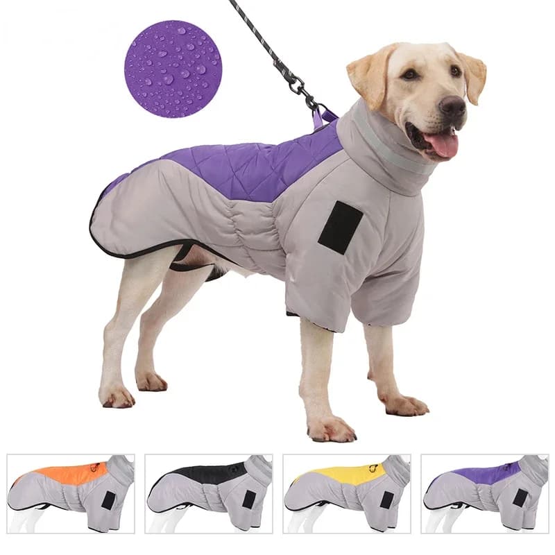 Giacca invernale per cani riflettente collo alto caldo cappotti per cani di grandi dimensioni impermeabile addensare autunno inverno vestiti per animali domestici per cani di taglia media