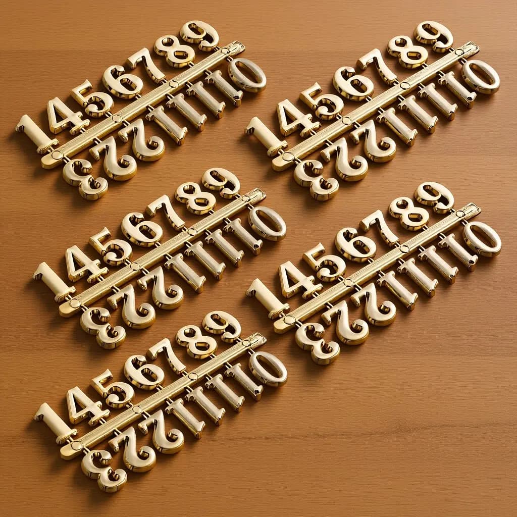 5 Set di Kit per Orologi con Numeri Arabi Decorativi, Accessori, Numeri Dorati Autoadesivi da Parete