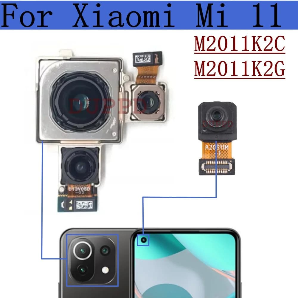 Front Rear Camera For Xiaomi Mi 11 Mi11 5G M2011K2C M2011K2G Frontal Selfie Wide Back Facing Main Camera Flex Cable
