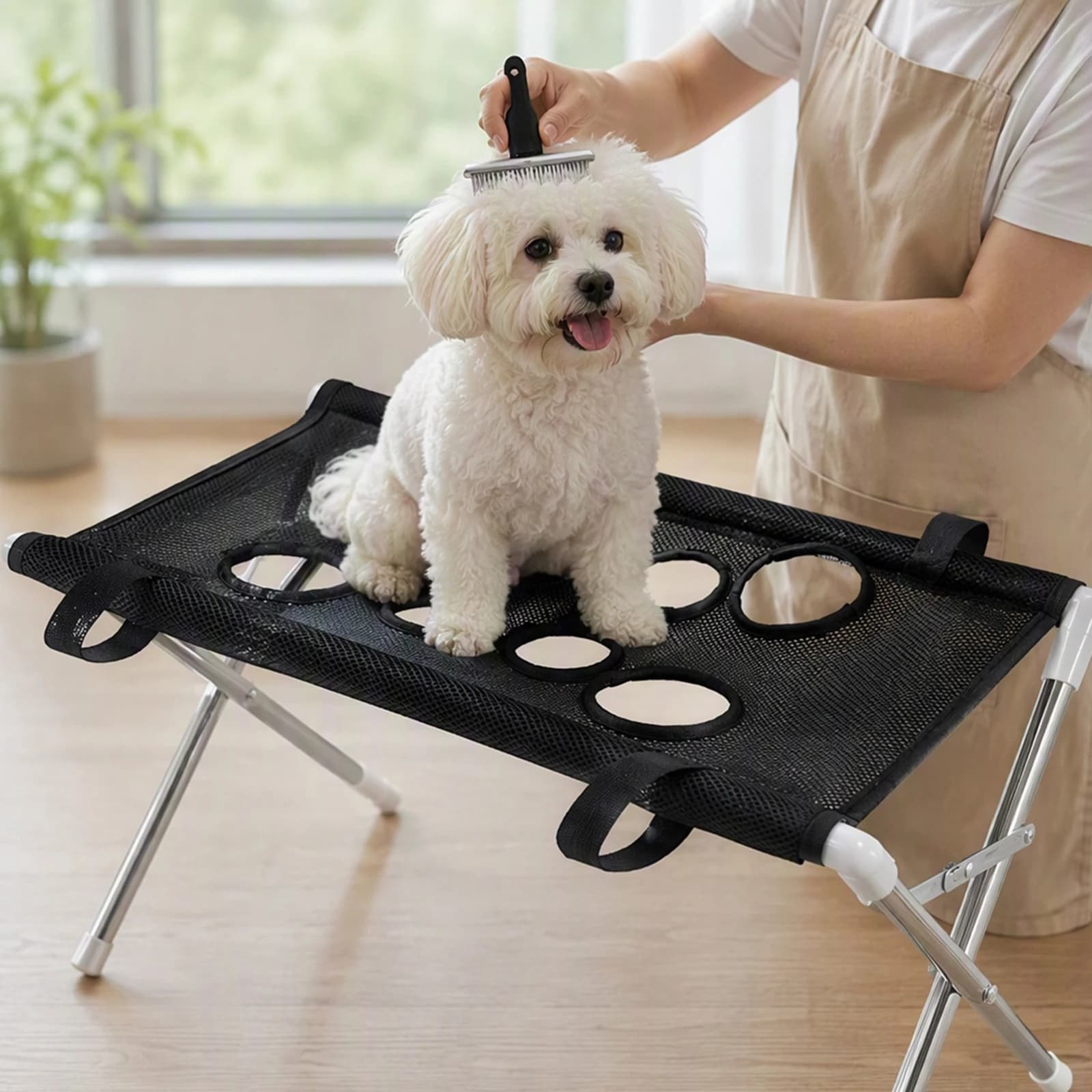Pet Grooming Hammock Foldable Bath Sling Restraint Bag for Small Dogs Cats Nail Trimming Cleaning Care