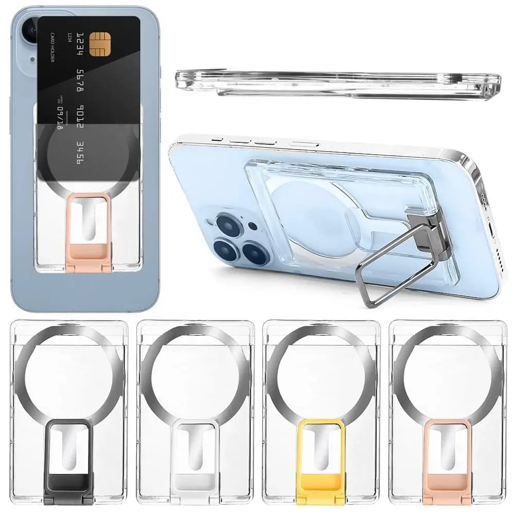 Porta carte magnetico trasparente per cellulare Porta carte con slot magnetico Borsa da tasca per Apple Magsafe per iPhone 15 14 13 12