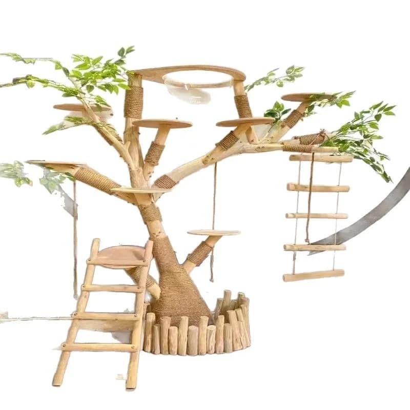 Casa per Gatti in Legno Personalizzata, Extra Large, Multi-livello, Design Unico, Struttura di Arrampicata di Lusso