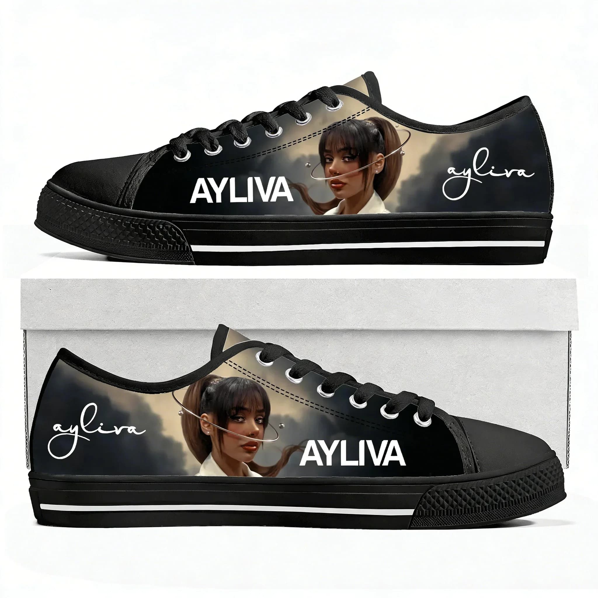 Ayliva Schwarzes Herz Wunder Low Top High Quality Sneakers Mens Women Teenager Canvas Sneaker Casual Hiking Lightweight Shoes