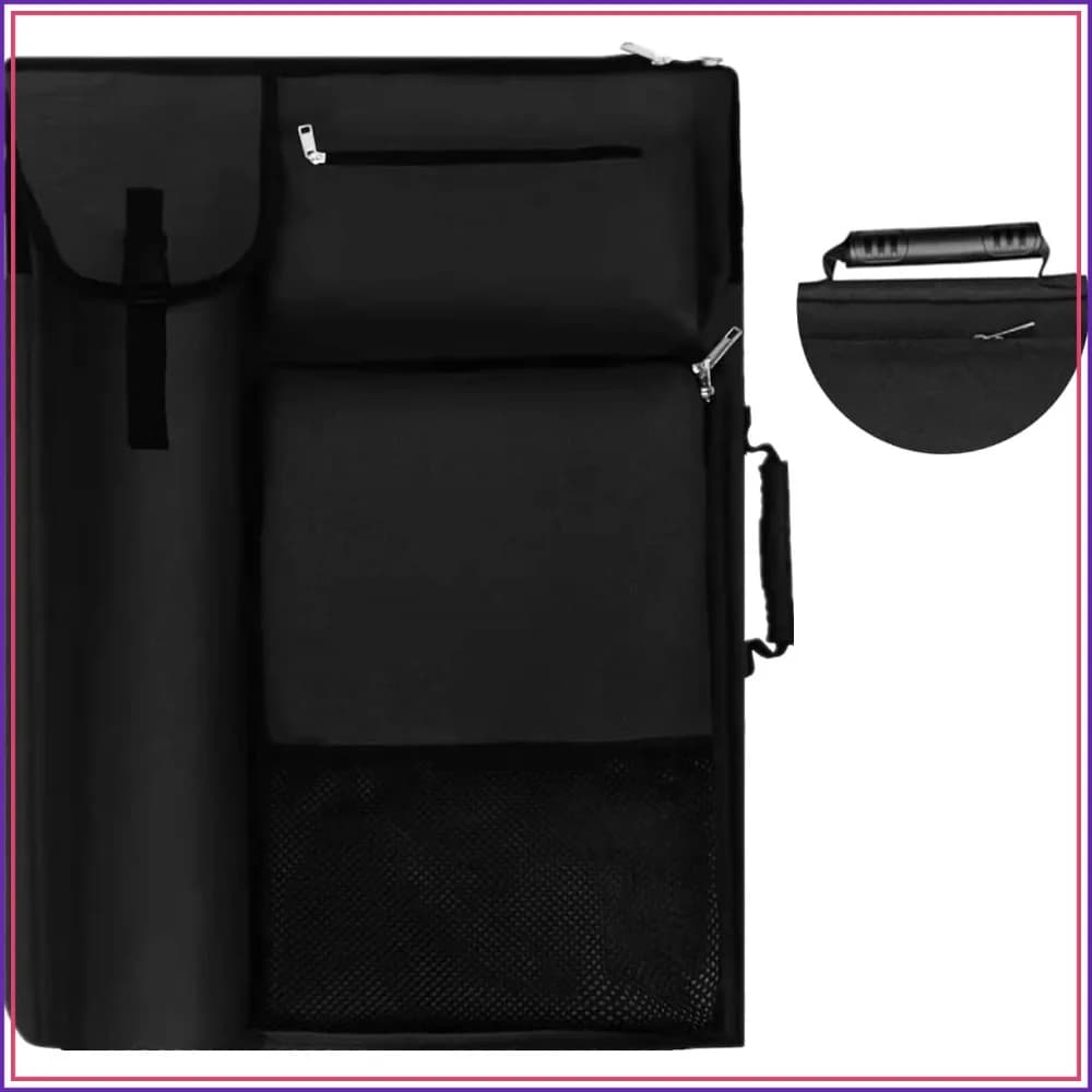 Art Portfolio Case 19x25.5in for A2 Canvas, A3 Sketchbook, Backpack & Tote Handles