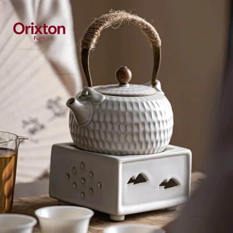Candle Tea Electric Ceramic Water Boiling Kettle Tea Making Device Heat-Resistant Loop-Handled Teapot Tea Kettle