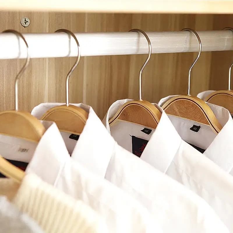 Wood Clothes Hangers Non Slip Padded Shoulder Sturdy Hooks for Suit Coat Closet Organization Storage