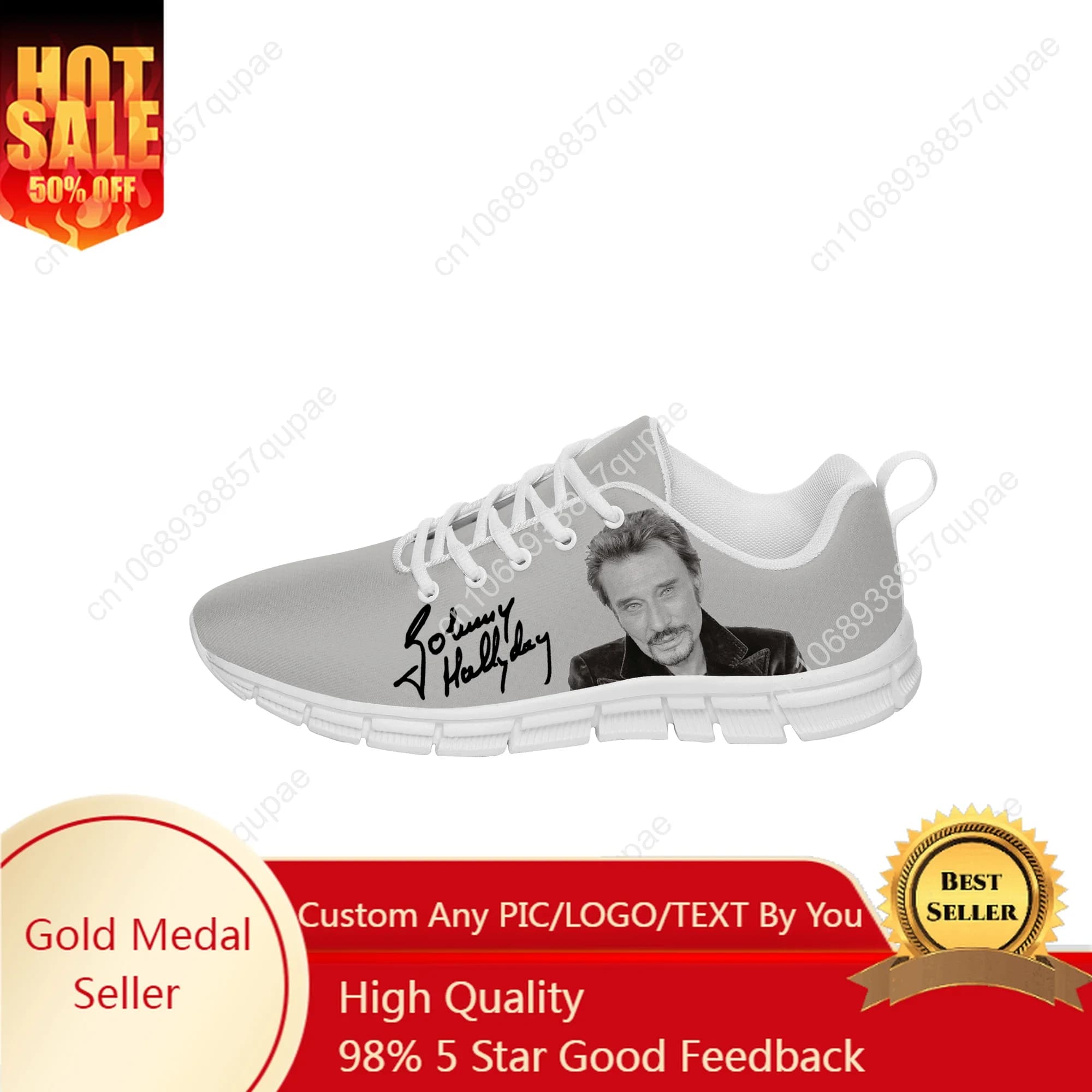 Scarpe da ginnastica alte francesi Johnny Hallyday Uomo Donna Adolescente Scarpe casual in stoffa Scarpe da corsa in tela Scarpa leggera con stampa 3D