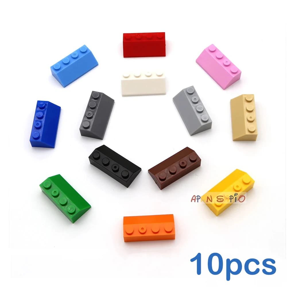 10 pz FAI DA TE Building Blocks Pendenza 2x4 Figura Spessa Mattoni Educativi Giocattoli Creativi per I Bambini Formato Compatibile Con 3037