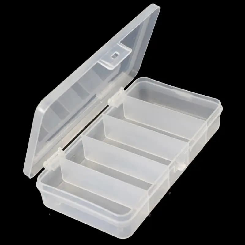 Scatola Trasparente Appendibile per Esche da Pesca, Custodia per Attrezzi da Pesca, 2 Pezzi, 5 Scomparti, Scatola Portatile in Plastica per Attrezzatura da Pesca Luya