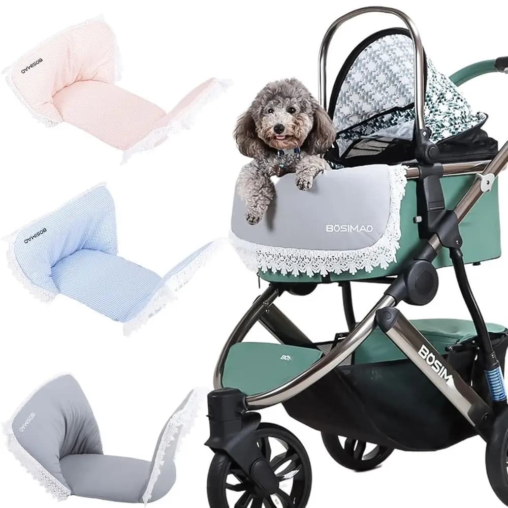 Durevole e morbido cuscino per passeggino per animali domestici, traspirante, lavabile, cuscino per auto per cani, pieghevole, antiscivolo, tappetino interno per gatti