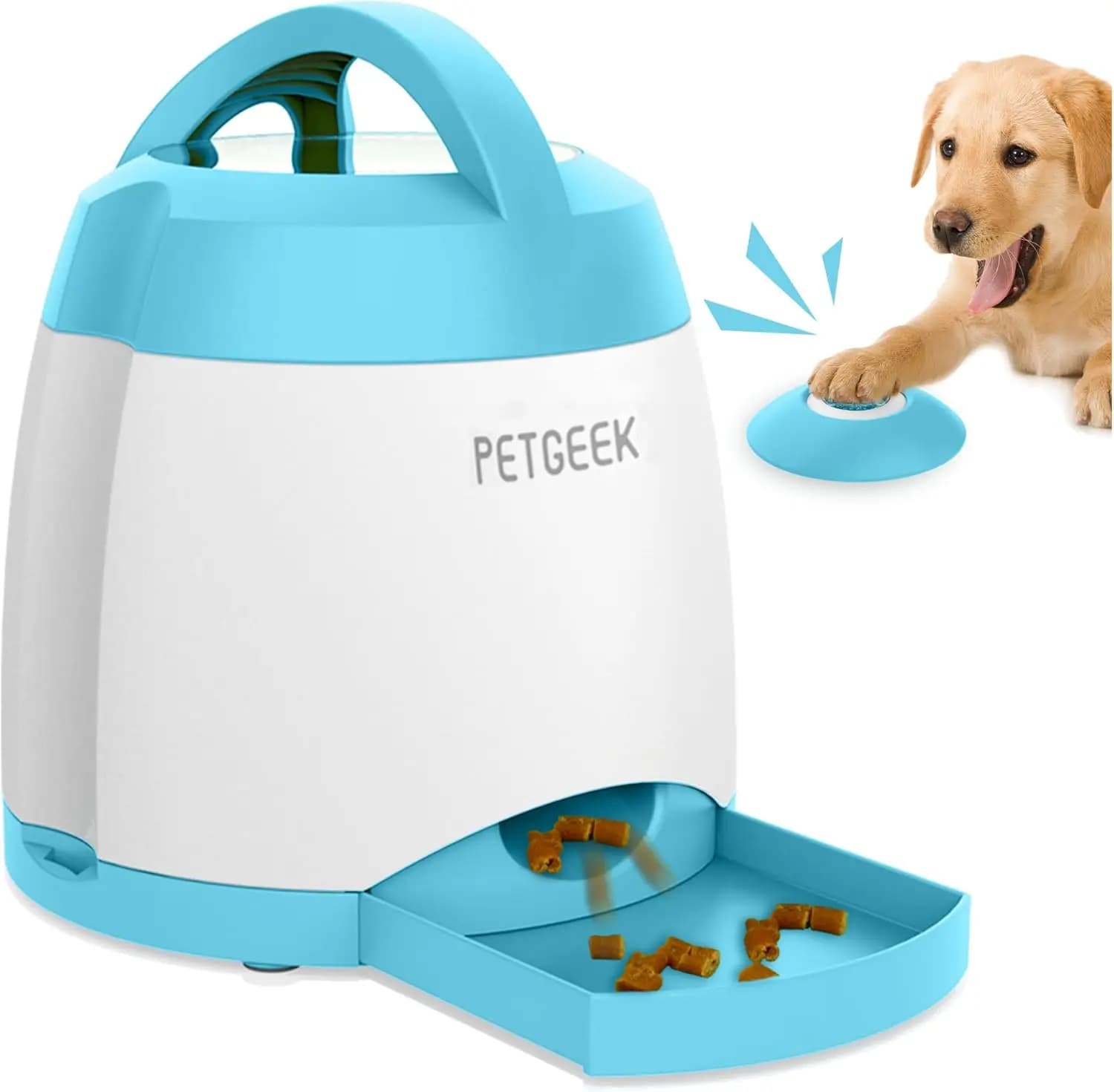 Dispenser automatico di dolcetti per cani con telecomando, giocattolo per addestramento puzzle per lo sviluppo IQ e divertimento con l'alimentazione interattiva