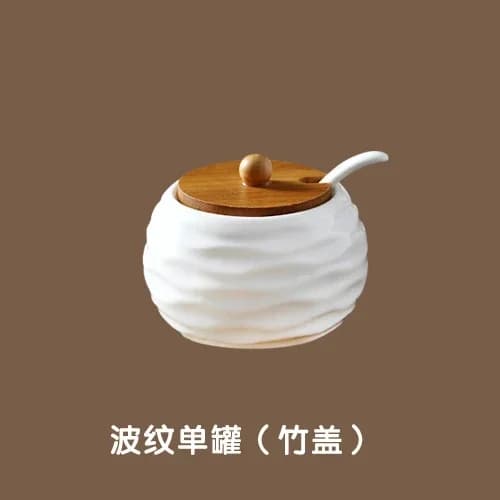 Kitchensupplies Ceramic Oil Pot Flavoring Set Seasoning Box Condiment Bottle Salt Sugar Can Pepper Soy Sauce jar Vinegar