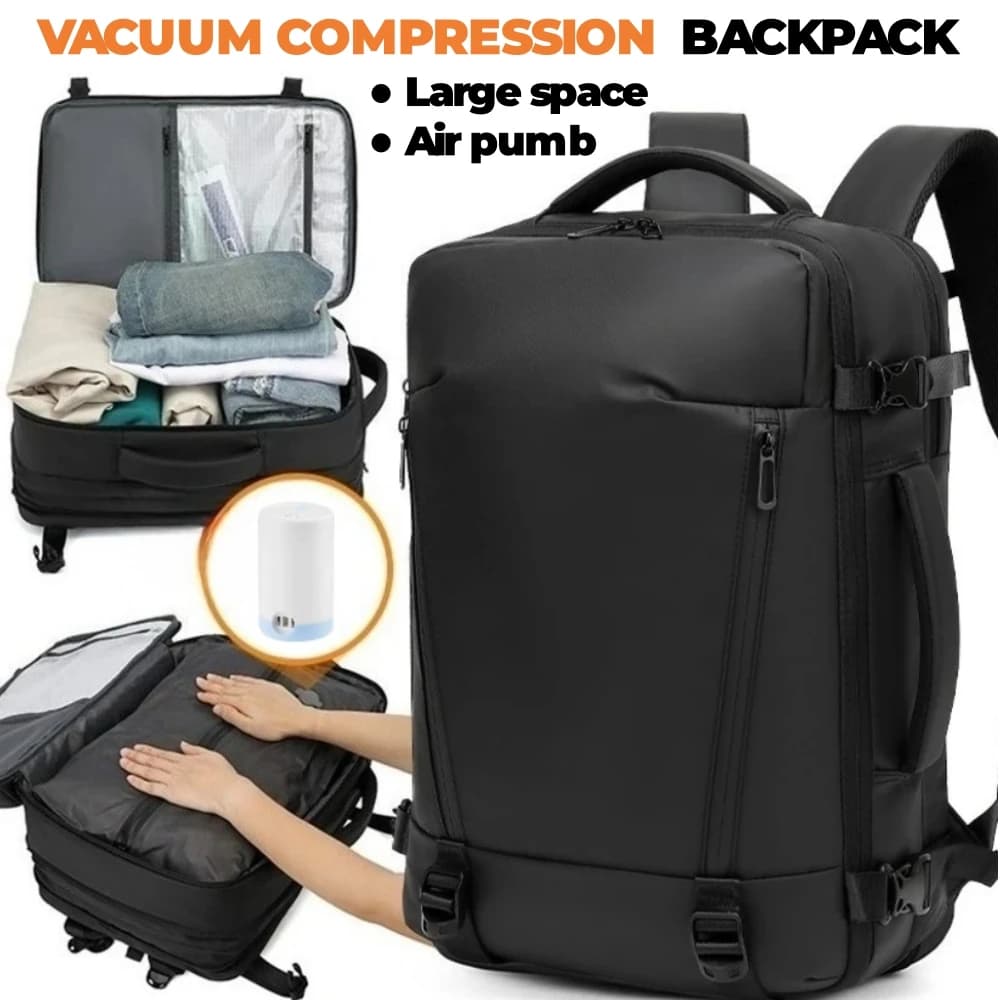 Zaino Pro da Viaggio e Outdoor con Pompa a Vuoto - Ideale per Viaggi d'Affari e Avventure nel Weekend, Include Custodia Sicura per Laptop