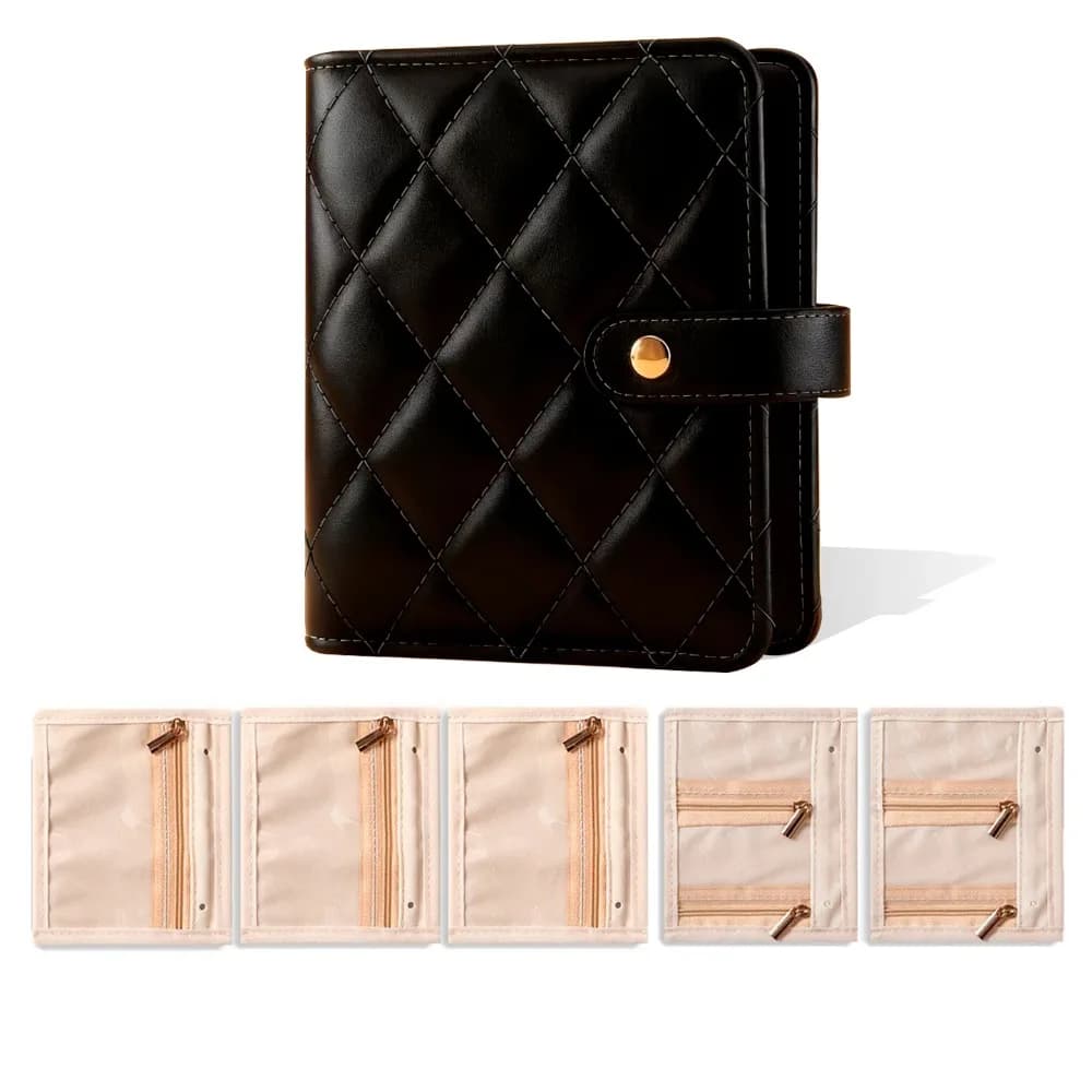 Scatola Porta Gioielli Trasparente in Velluto con Cerniera, Confezione di Lusso in Pelle PU con Tasche Trasparenti, Organizzatore per Gioielli