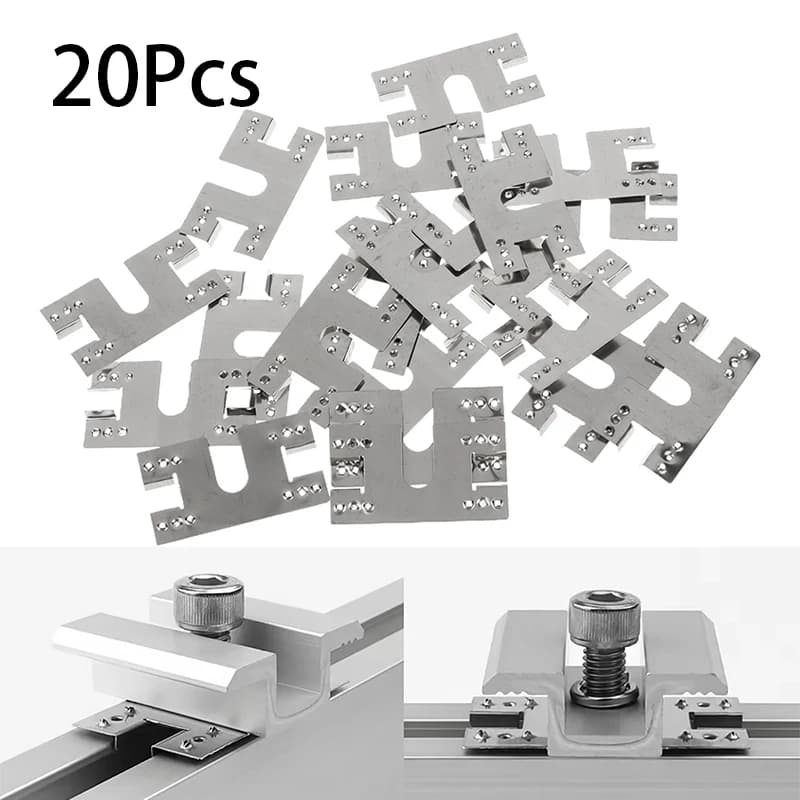 20 pezzi pannello solare clip di messa a terra rondella distanziatore 28x50mm foglio conduttivo fotovoltaico guarnizione per puntura