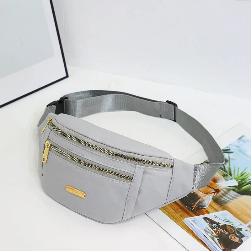 Borsa da petto semplice e casual unisex in nylon, tinta unita, impermeabile, resistente all'usura, leggera, ideale per pendolarismo e viaggi.