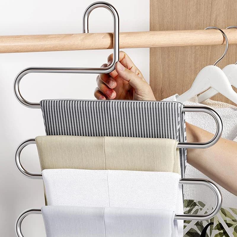 Multifunction Anti-slip Pants Door with 5 shelves to Hang and Store Clothes