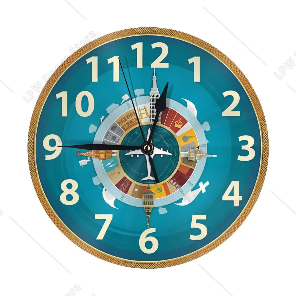 Wall clock Reference points Art hanging clock Silent wall clock without ticking Round wall clock with Arabic numerals for battery house