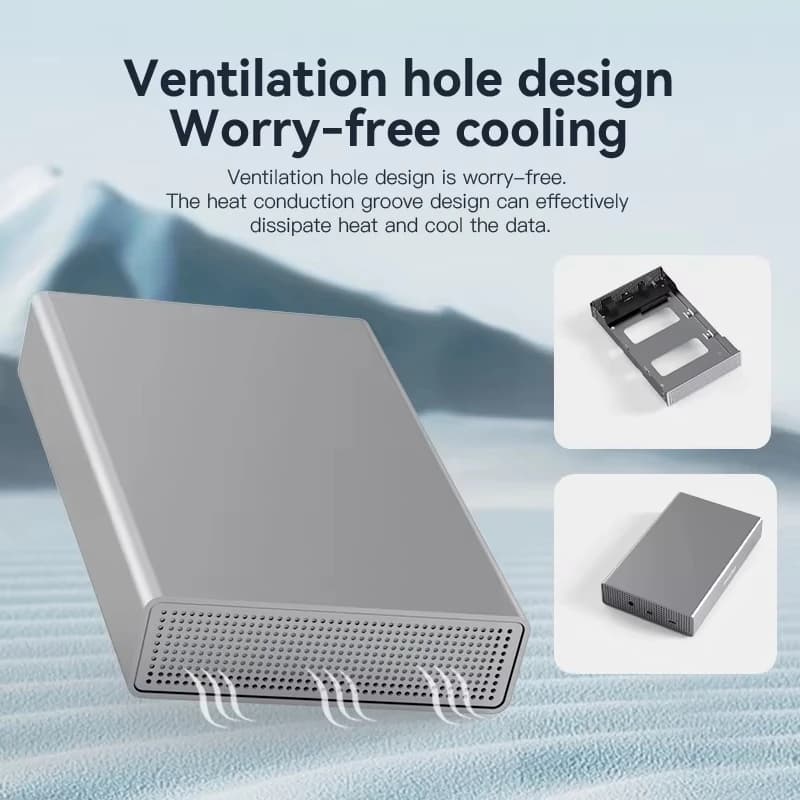 EE1 Box Esterno per HDD da 2.5/3.5 Pollici, Case USB 3.1 Type-C a SATA per Disco Rigido Portatile