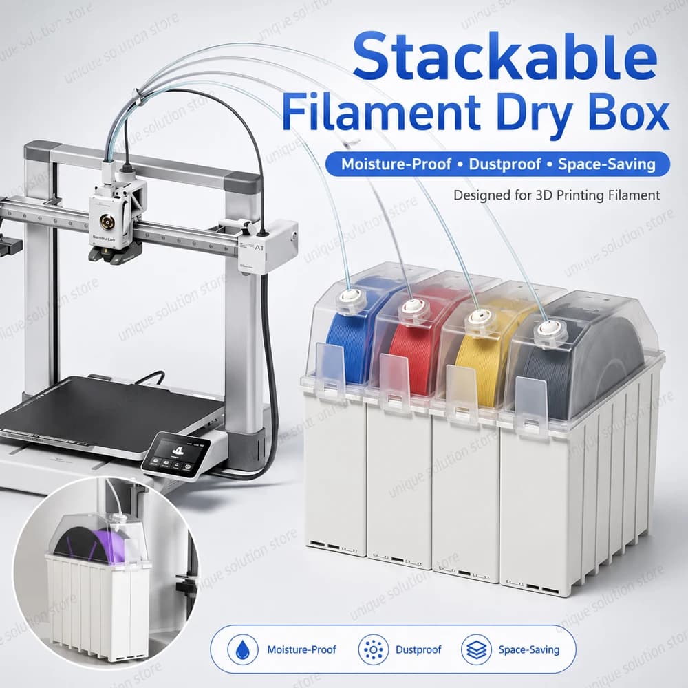 New Stackable 3D Printer Filament Dry Box Airtight Moisture Proof Dustproof Storage Box for PLA PETG TPU 1.75mm Spool
